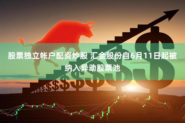 股票独立帐户配资炒股 汇金股份自6月11日起被纳入异动股票池